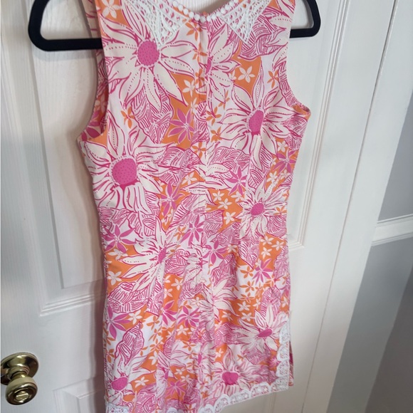 Vintage Lilly Pulitzer Dress 4 Pink Orange Floral Lace Shift Mini Preppy Resort - Picture 10 of 10